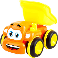 Toys for 2-Year-Olds – 3 Friction Powered Trucks, Push & Go Cartoon Construction Vehicles – Pull Back Car Playset & Toy Trucks for Toddlers