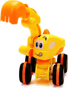Toys for 2-Year-Olds – 3 Friction Powered Trucks, Push & Go Cartoon Construction Vehicles – Pull Back Car Playset & Toy Trucks for Toddlers