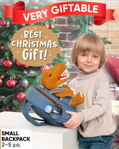 Dinosaur Backpack for Kids 3-5, Toddler Backpack for Boys with Detachable Dinosaur Toy with Pockets and Reflective Logo Patch