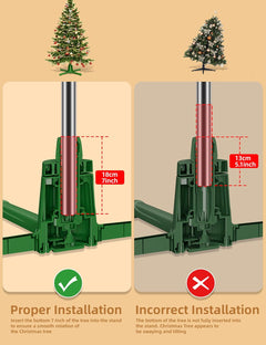 360-Dgree Rotating Christmas Tree Stand for up to 9Ft & 120Lb Artificial Trees, 4 Built-In Power Outlets Base with Remote Control, Sturdy Revolving Holder for 7.5Ft Xmas Tree